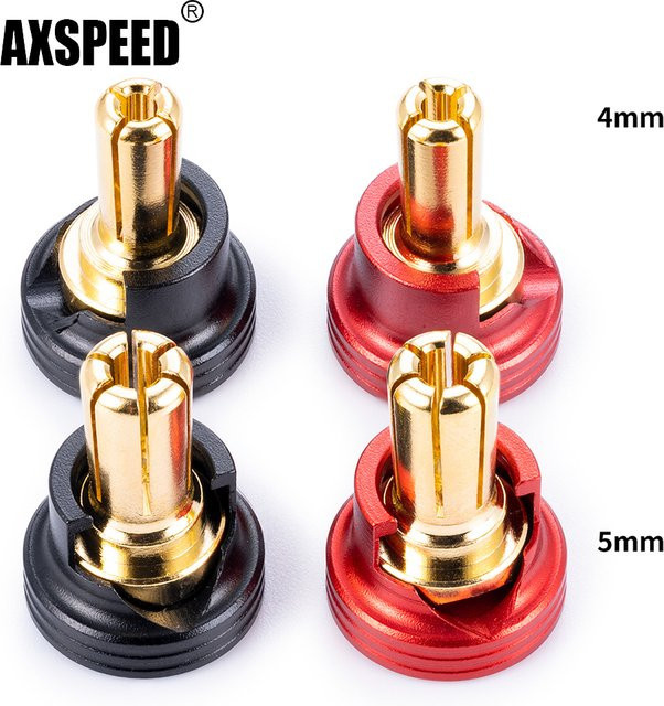 AXSPEED Messing Bullet Bananenstecker mit Metallkühlkörper für RC Auto Lip Batterieanschluss in Multicolor - Bild 1