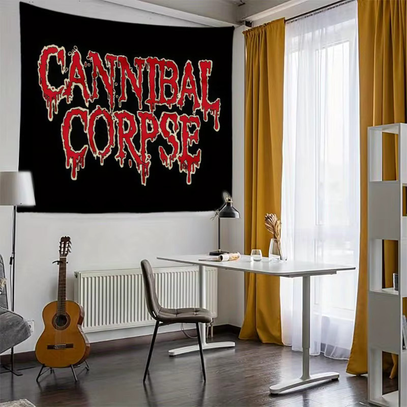 VIKAMA Cannibal Corpse Death Metal Logo Wandteppich, Schwarz, B/H: 60 x 40 cm - Bild 4