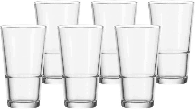 Leonardo Event Wassergläser transparent, 6er Set, 240 ml pro Glas, stapelbar - Bild 1