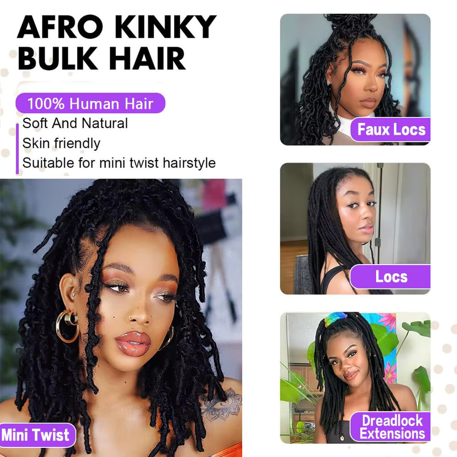 Magic Wave Afro Kinky Curly Remy Echthaar Haarverlängerung, 50g - Bild 5