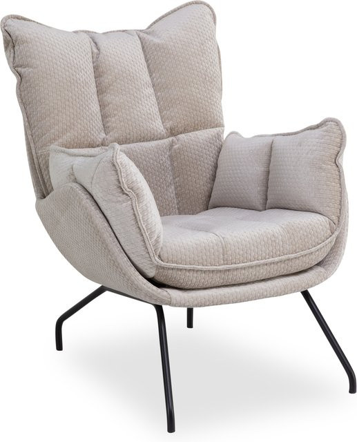 Sessel ZEFERINO SAPRI in Beige mit modernem Design und Metallgestell - Bild 1