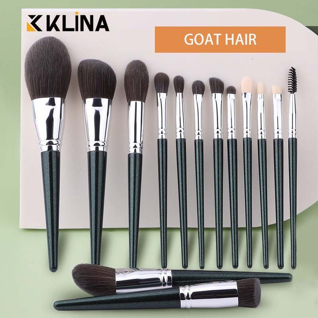 Klina Make-up Pinsel Set, 14 Stück, Ziegenhaar, Damen - Bild 1