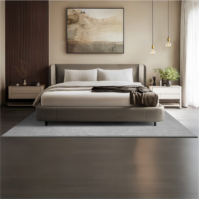 tectake Kurzflorteppich Soft Zone Grau, allergikerfreundlich und rutschfest, B/T/H: 160 x 230 x 1,50 cm - Bild 1