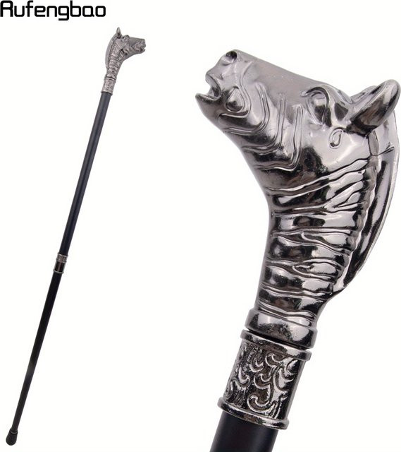 Rufengbao Dekorativer Performance-Bühnenstock mit silbernem Zebra-Pferdekopf im Vintage-Stil, Höhe: 93 cm - Bild 1