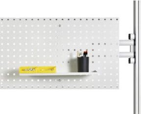 Rau Schwenkarm mit 3 Gelenken und Lochplatte in Lichtgrau, B: 750 mm, H: 450 mm - Bild 1