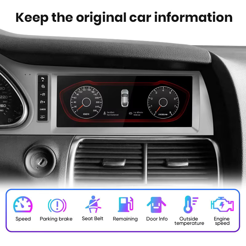Junsun Multimedia Autoradio für Audi Q7 4L 2012-2015 mit Apple Carplay, Android Auto, 8 Kern Prozessor, 4G, WLAN und GPS in Schwarz - Bild 4