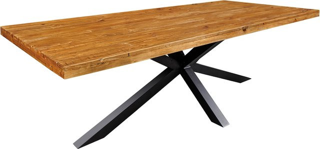 riess-ambiente Esstisch GALAXIE aus recyceltem Pinienholz Massivholz in Vintage Braun im Industrial Design - Bild 1