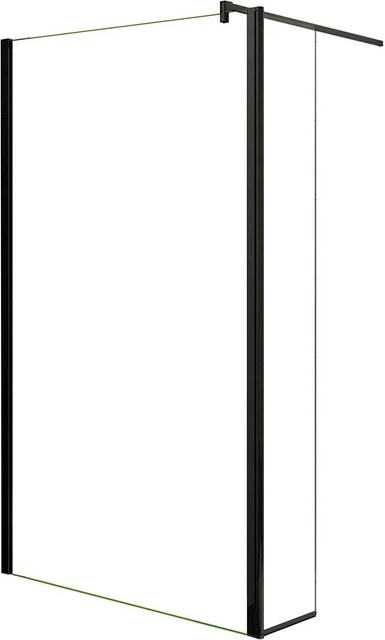 AICA Walk In Dusche mit Flipper Panel, ESG Glas 10mm mit NANO Beschichtung, Schwarz Alu, B/H: 120 x 200 cm und Flipper Panel 30 x 200 cm - Bild 1