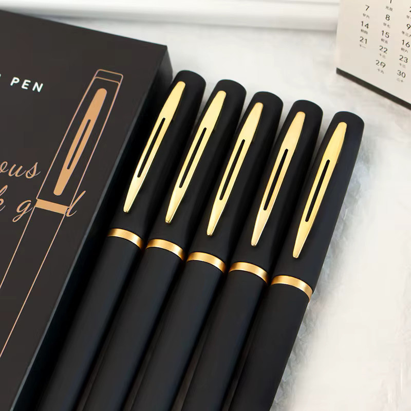 5 Stück goldfarbene Metall-Stiftklammern für Büro-Gelstifte und Tintensignaturstifte - Bild 1