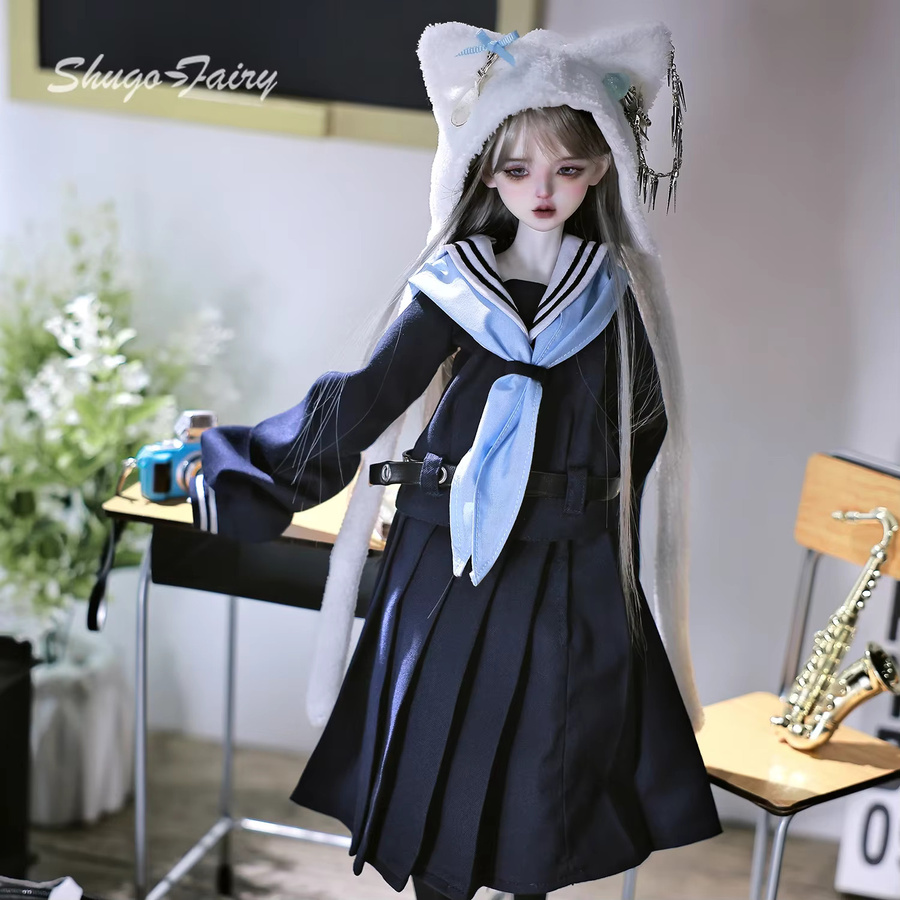 Shugafairy Moko A BJD-Puppe, Japanische Schuluniform-Stil Matrosenanzug, Komplettset, Blau - Bild 3