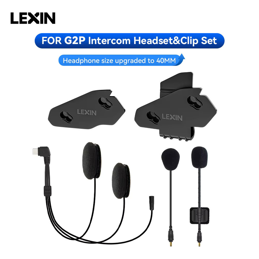 LEXIN Motorrad-Intercom-Headset mit Clip-Zubehör für Voll- und Halbhelme in Schwarz - Bild 2