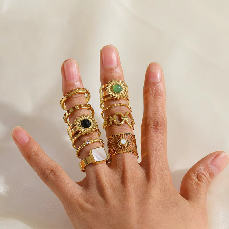 Eilieck Fingerring, Edelstahl, Gold, Damen - Bild 2