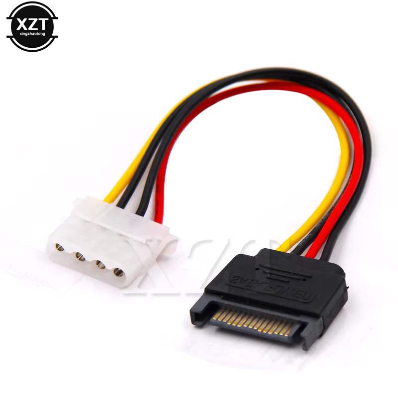 WYMECT SATA 15-Pin auf 4-polige Molex IDE Stromversorgung Adapterkabel für Computer HDD-Festplatten, Länge: 180 mm - Bild 2