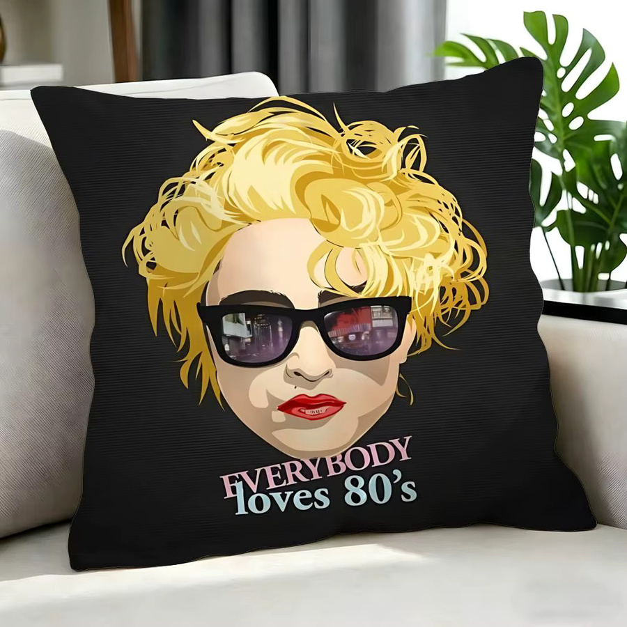 Singer Madonna Kissenbezug-Set, 4-teilig, Weiß, Dekorativ für Sofa und Heimdekoration, B/T/H: 50 x 50 cm, 45 x 45 cm, 40 x 40 cm - Bild 5