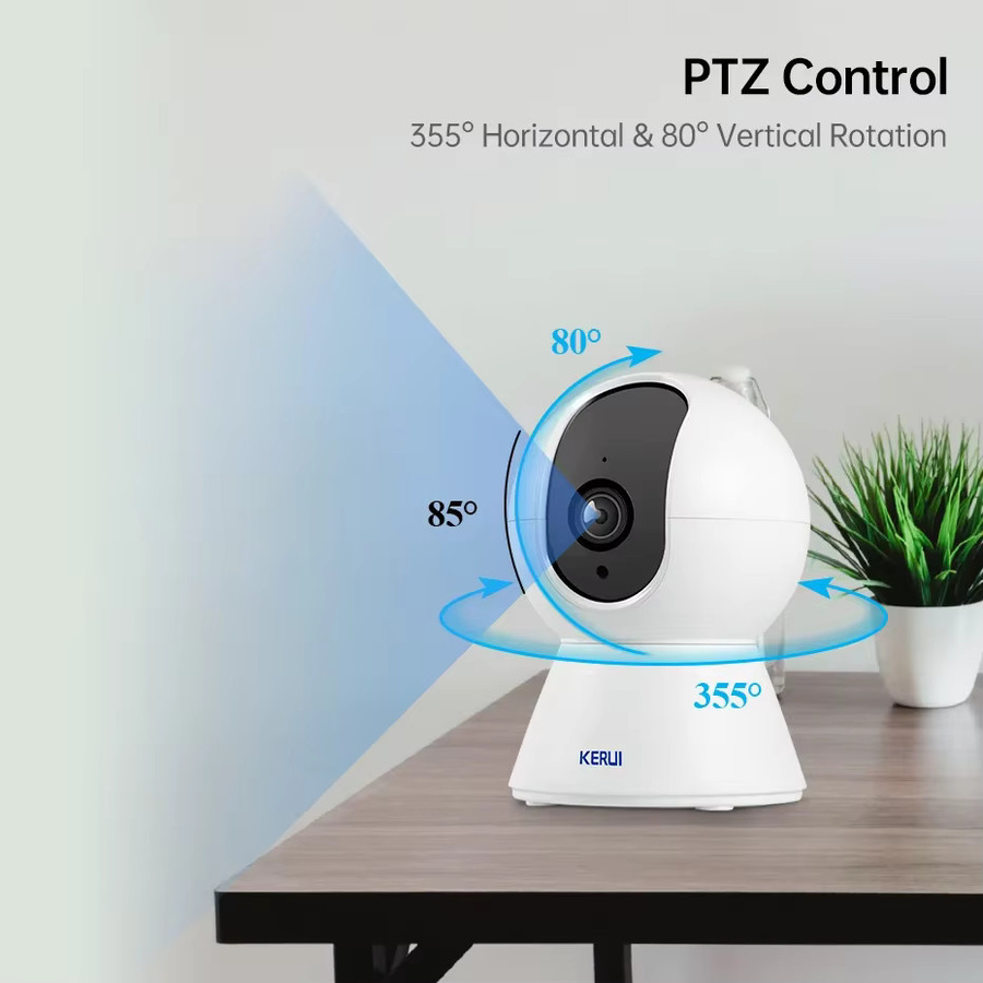 KERUI WLAN IP-Kamera für den Innenbereich in Weiß mit 8MP 4K HD Auflösung, drahtlose Sicherheits-Überwachungskamera mit Auto Tracking und Tuya Smart Kompatibilität - Bild 4