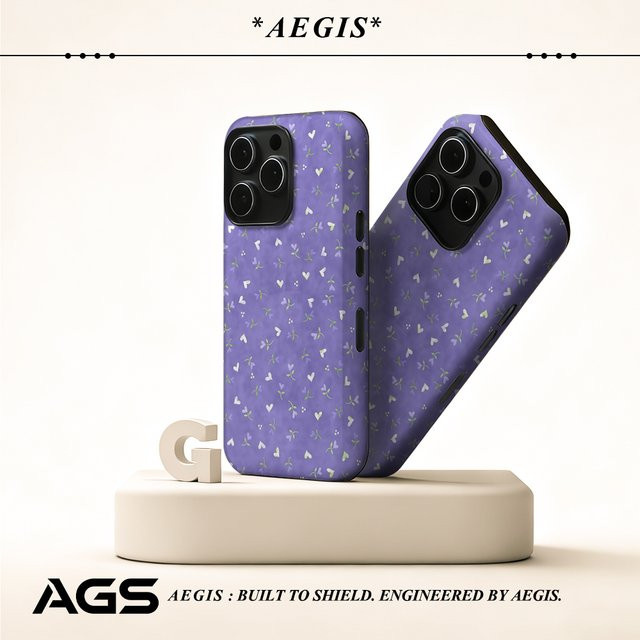 Potdemiel Magnetische Handyhülle mit Herz- und Blatt-Design in Lila für iPhone 17 16 15 14 13 Pro Max Plus, Robuste Doppelschichtige Hülle - Bild 1
