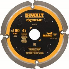 DeWalt Kreissägeblatt PCD DT1471-QZ für Holz und Kunststoff, Durchmesser: 165 mm, Bohrung: 20 mm, 4 Zähne, Gelb - Bild 1