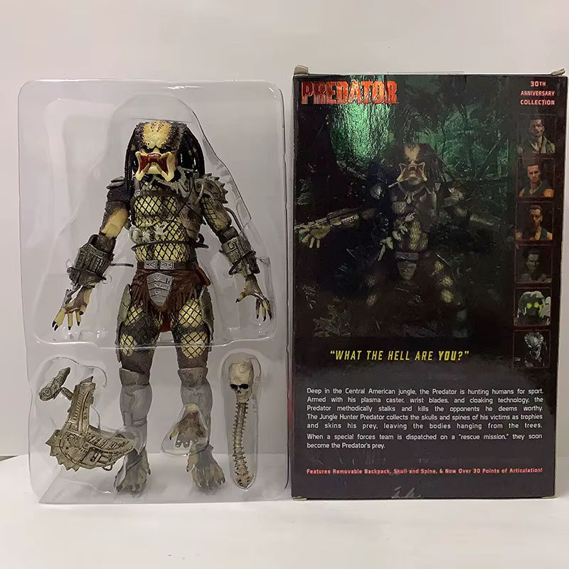 Bandai Aliens vs Predator Jungle Demon Predator Hunter Actionfiguren Set mit maskierter und unmaskierter Figur in Mehrfarbig, 30. Jahrestag Modell aus Kunststoff - Bild 3