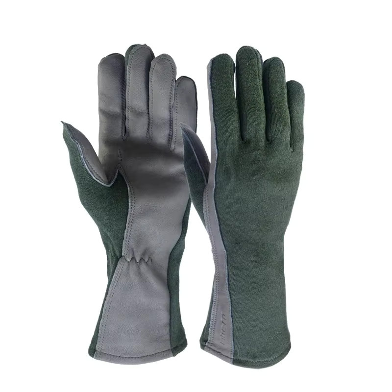 XYEHS Feuerfeste Aramid-Arbeitshandschuhe mit Lederbündchen für Militär- und Pilotenuniformen - Bild 5
