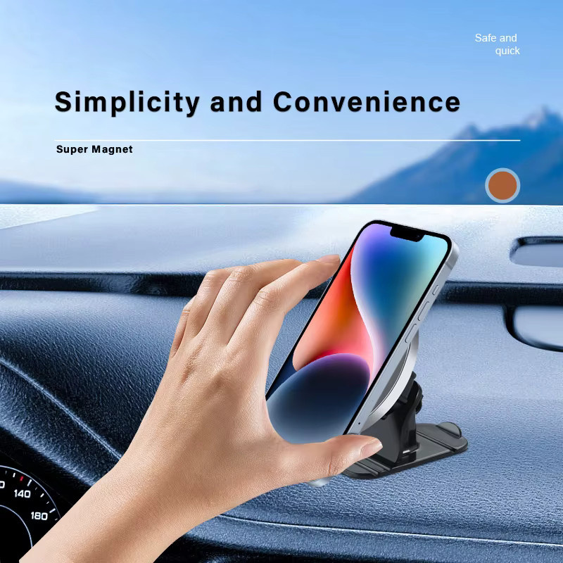 WSSHE Magnethalter für das Auto und den Schreibtisch mit MagSafe Kompatibilität, Schwarz, Verstellbare Magnetständer für iPhone und Xiaomi - Bild 2