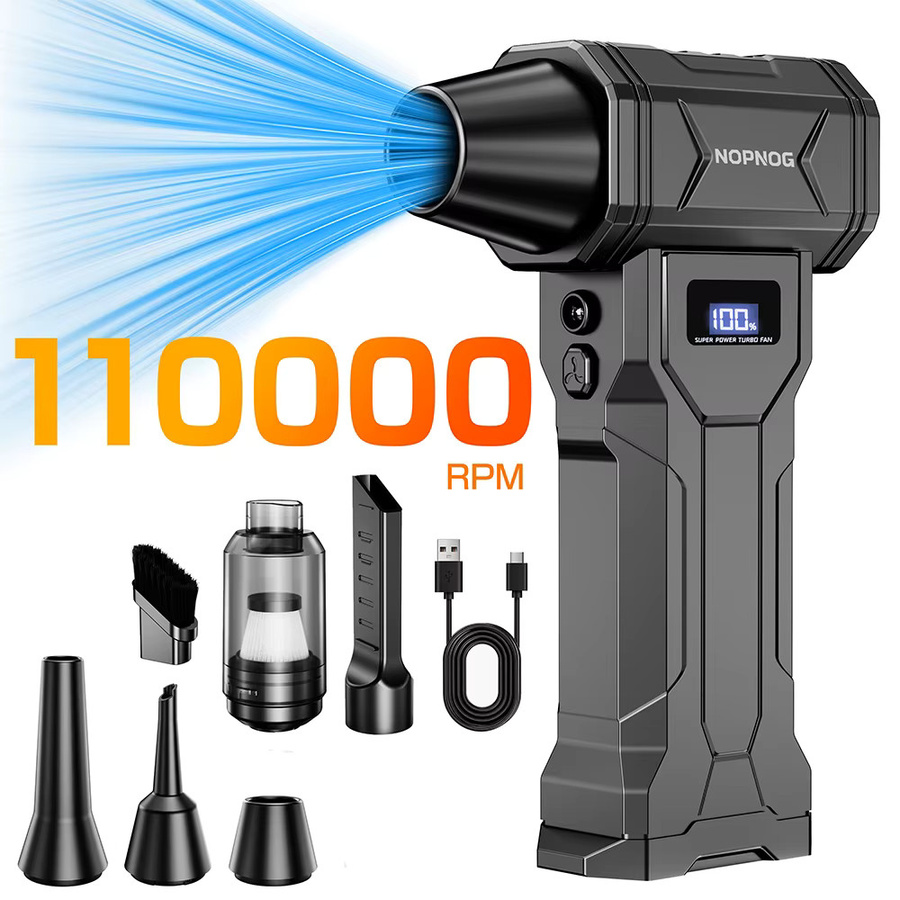 NOPNOG Turbo-Lüfter Autostaubsauger und Jetventilator in Schwarz mit 110000 RPM zur Reinigung und als elektrisches Blaswerkzeug - Bild 9