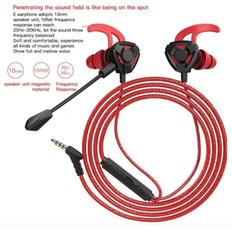 VIKEFON Wired Headset mit Mikrofon, professionelle Gaming Ohrhörer in Schwarz mit 3,5 mm Klinkenanschluss - Bild 3