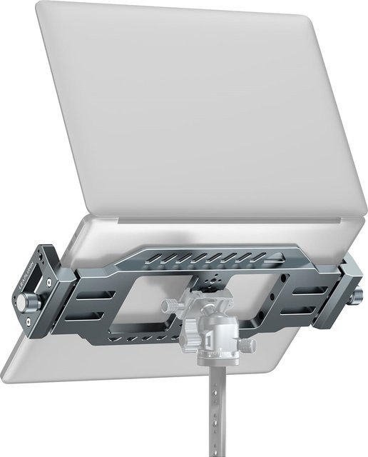 SZPOWERWIN Laptop MacBook Clip Stativhalterung mit Arca Swiss Platte und 1/4 Zoll sowie 3/8 Zoll Schraubenlöchern in Silber - Bild 1