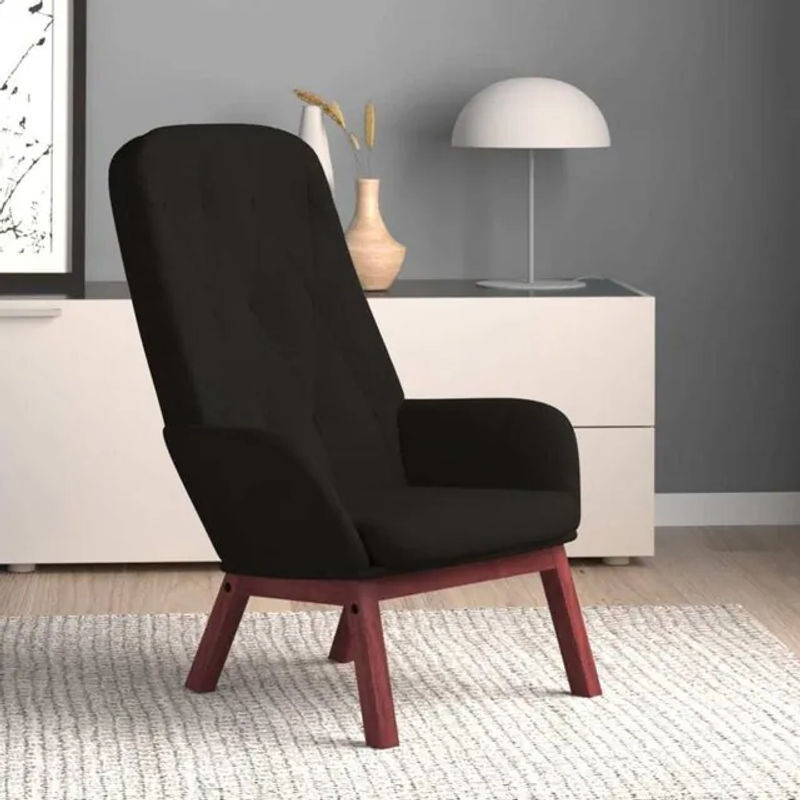 Modern Relaxsessel von vidaxl aus Samt in Schwarz - Bild 1