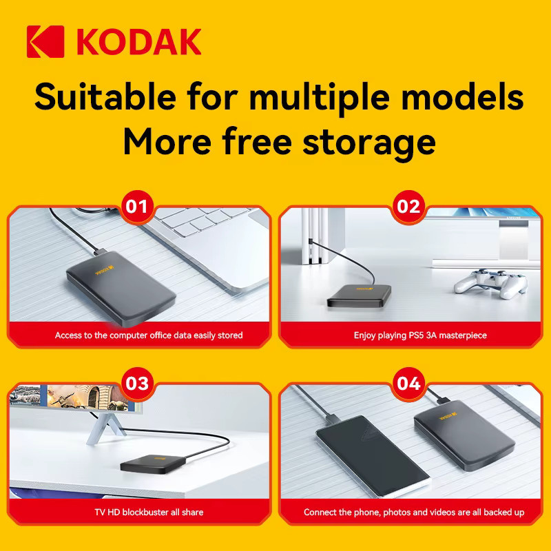 Kodak externe Festplatte 2,5 Zoll HDD mit USB 3.0 für PC, Mac, PS5 und Xbox - Bild 5