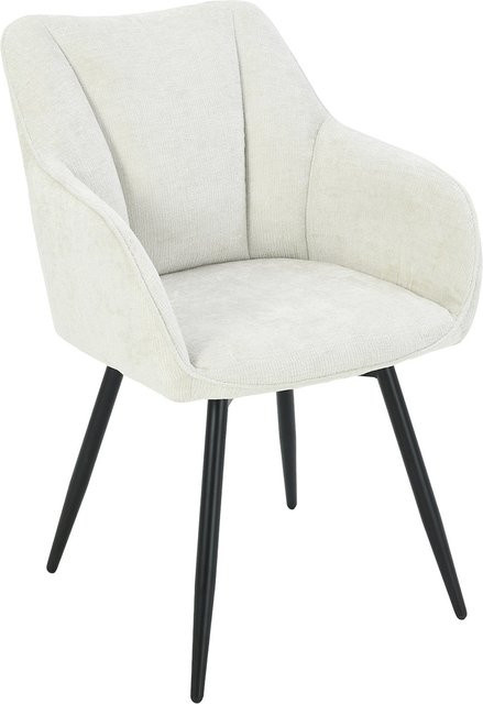 Drehbarer Retro Stuhl AVIGNON von riess-ambiente in Beige mit schwarzen Metallbeinen - Bild 1