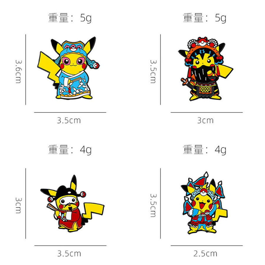 Bandai Pokémon Pikachu Emaille-Anstecknadeln, 4-teiliges Set - Bild 3
