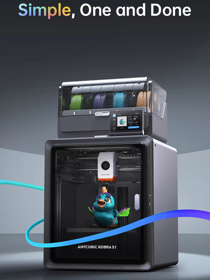 Anycubic Kobra S1 Combo Mehrfarbiger FDM 3D-Drucker mit 600 mm/s Geschwindigkeit - Bild 5
