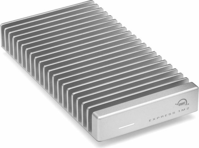 OWC Express 1M2 M.2 SSD Gehäuse mit 4 TB Speicher, USB Typ-C und Thunderbolt, 40 Gbit/s, Silber - Bild 1