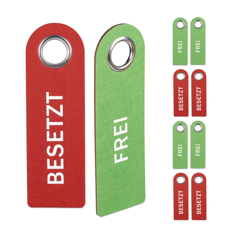 Relaxdays Türschild Besetzt Frei 10er Set wendbar in Rot und Grün B/H/T: 27 x 8,5 x 0,5 cm - Bild 2
