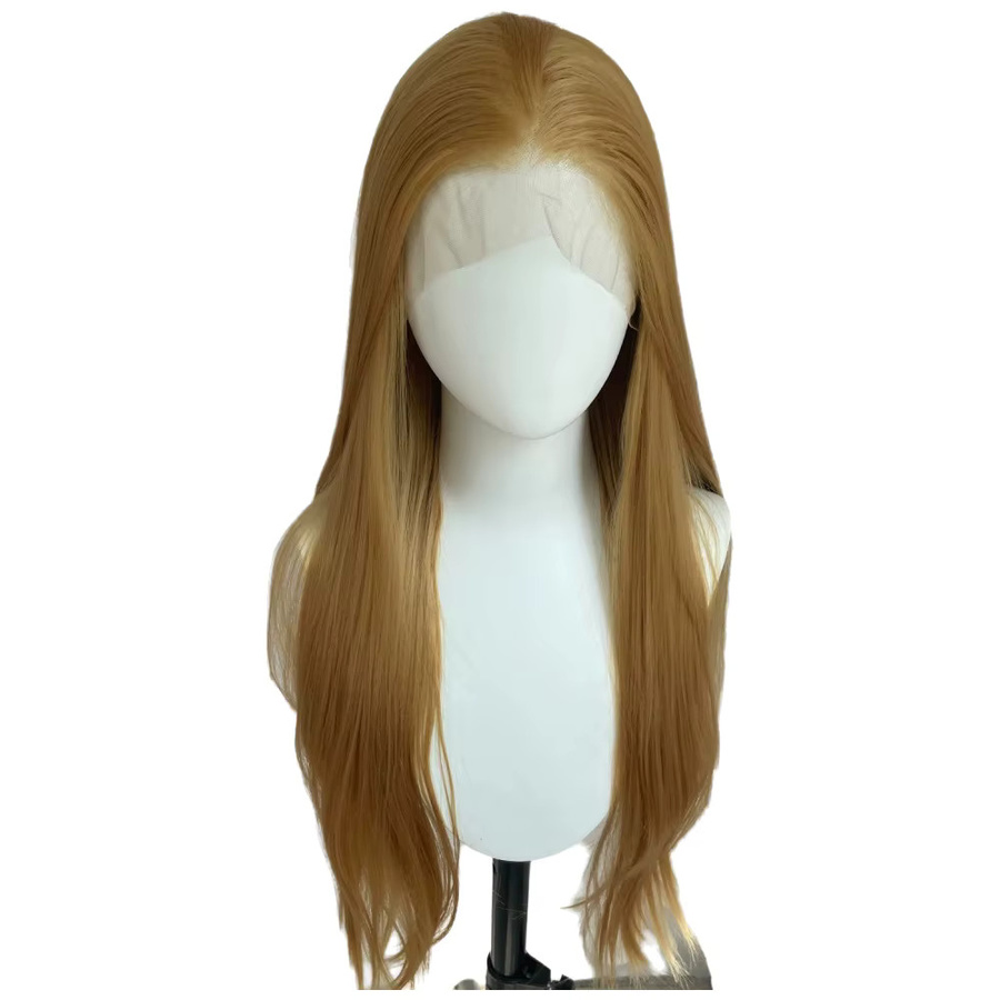 Artjosy Lace-Front-Perücke, goldblonde lange gerade Synthetik, 26 Zoll, Damen - Bild 3