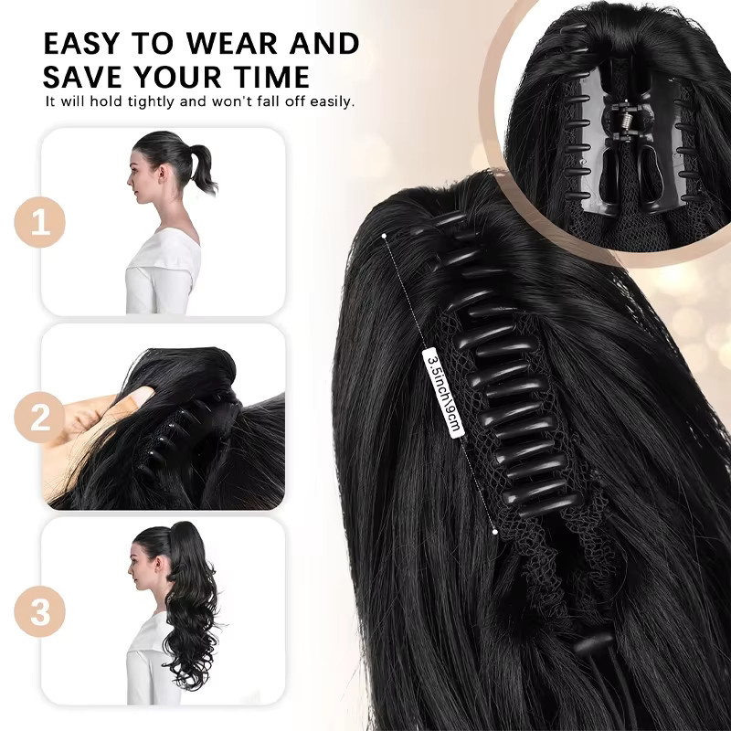 LUPU Clip-in-Haarverlängerung, kurz lockig, 30 cm, Damen - Bild 4