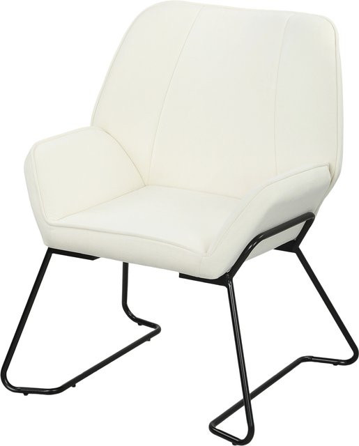 HOMCOM Loungesessel Moderner Lesesessel mit Samtbezug und Metallbeinen in Creme/Beige - Bild 1
