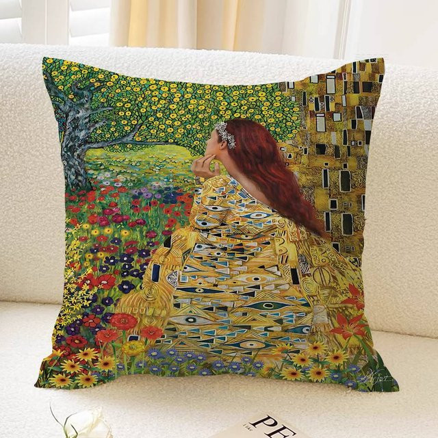 Kissenbezug Gustav Klimt Klassische Kollektion mit Grafikdesign, Mehrfarbig, B/B/H: 45 x 45 x 1 cm - Bild 1