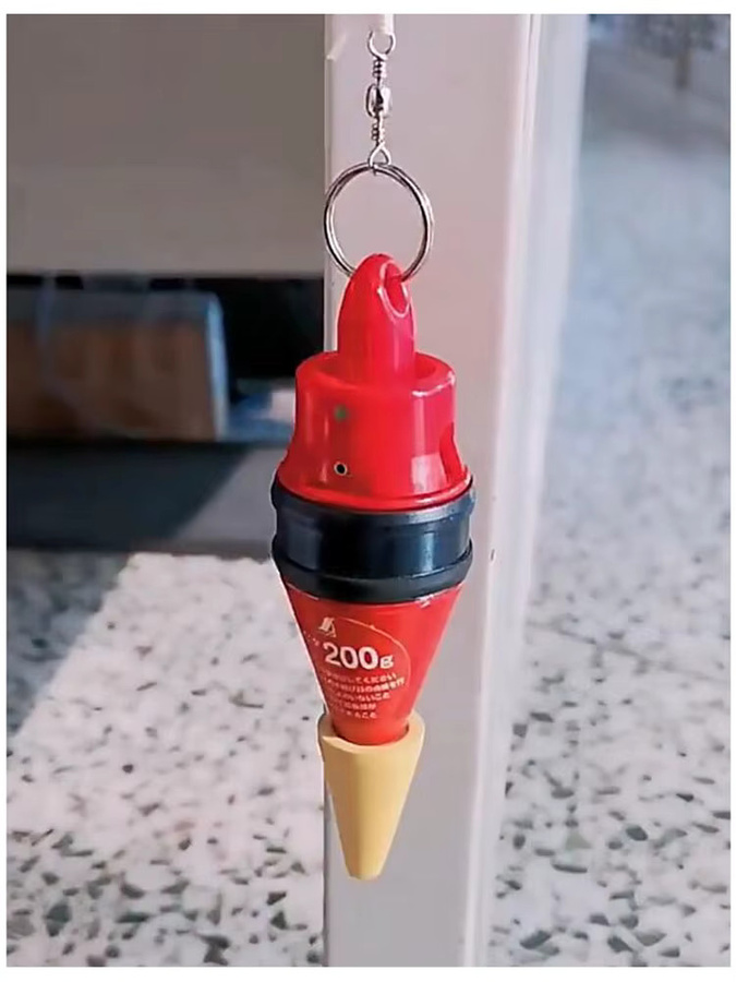 SHINWA Pinguin-Schnellstopp-Lot, Plumb Bob 77974-Serie, Rot, mit Gummiabdeckung und Dämpfer - Bild 2