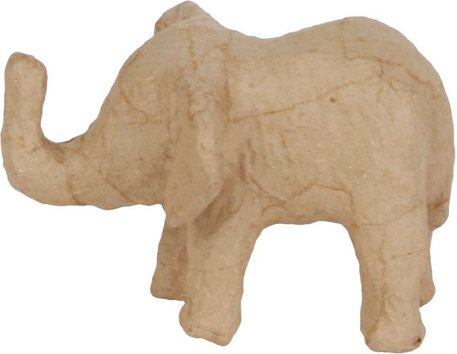 Décopatch Elefant aus Pappmaché in Braun, Tischdeko B: 10,0 cm, T: 8,0 cm, H: 7,0 cm - Bild 1