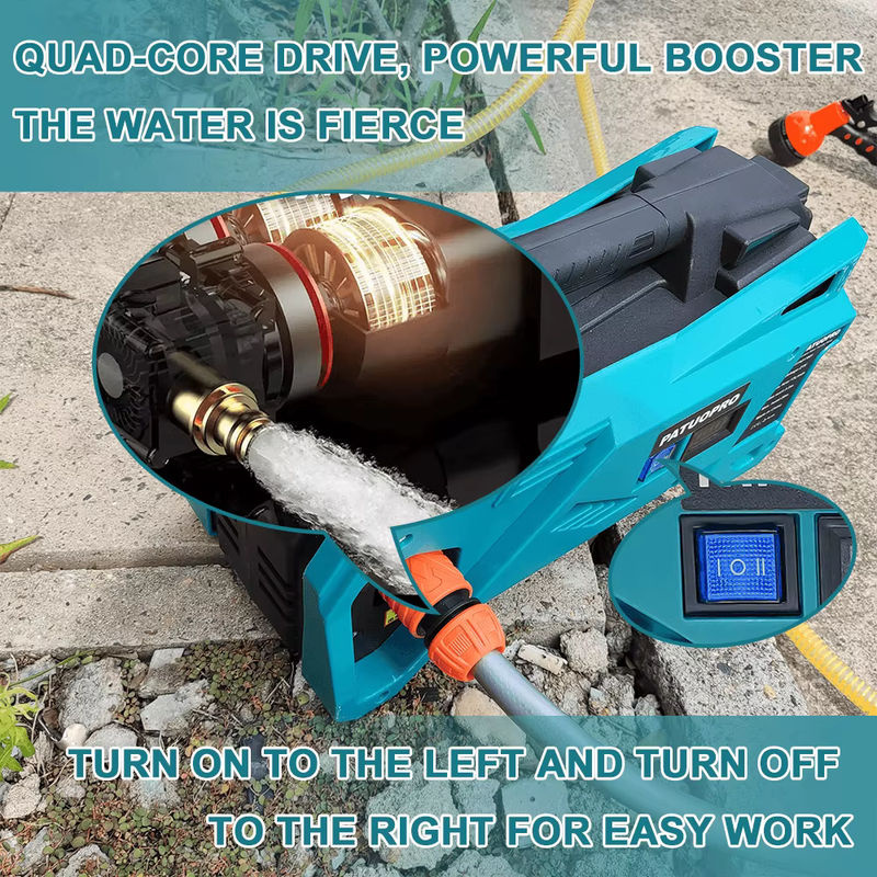 PATUOPRO Akku-Bewässerungsmaschine elektrische Wasserpumpe für Makita 18 V Akku in Türkis mit 20 m Schlauch - Bild 4