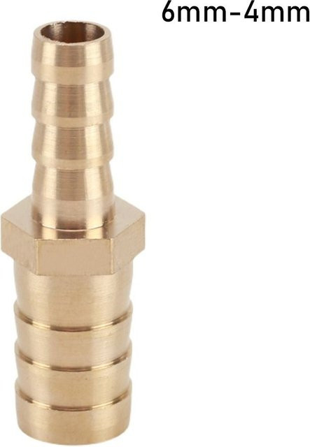 BeiyueZJ Kupplungsverbinder Adapter Schlauchstutzen 2-Wege Reduzierkupplung als gerade Rohrverbindung für PU PE Schläuche 6mm-4mm aus Messing in Gold - Bild 1