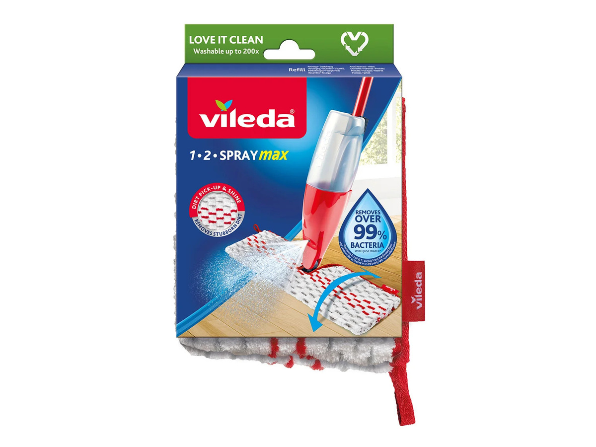 Vileda Ersatzbezug für das Sprüh-Wischer System 1-2-SprayMax in Weiß und Rot - Bild 3