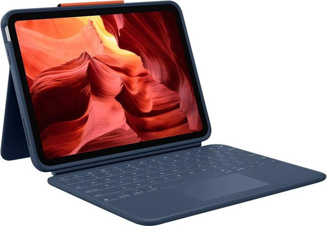 Logitech Rugged Combo 4 Touch Tastatur-Hülle für Apple iPad 10. Generation, QWERTZ, Blau - Bild 1