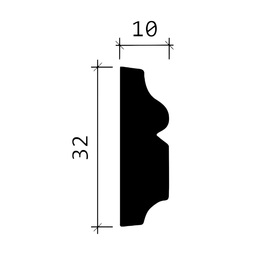 Profhome Wand- und Friesleiste Stuckleiste Zierleiste aus Polyurethan in Weiß, B/H/T: 200 x 3,2 x 1 cm - Bild 2