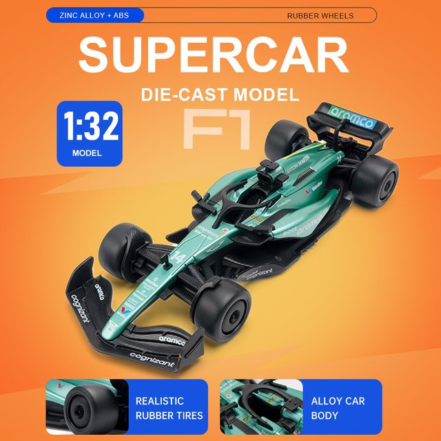 MAKEDA F1 Miniaturmodell Supersportwagen, 1:32, Metall, Grün - Bild 1
