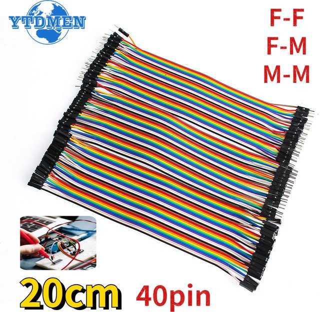 YTDMEN Dupont Jumper Kabel Set mit 40-Pin-Steckern und Buchsen für Arduino DIY Kits, Mehrfarbig, Länge: 20 cm - Bild 1