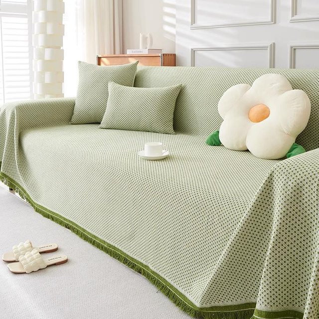 Sofa-Handtuchbezug von Super Six aus Baumwolle und Leinen in modernem Ins-Stil, B/B: 180 x 150 cm - Bild 1