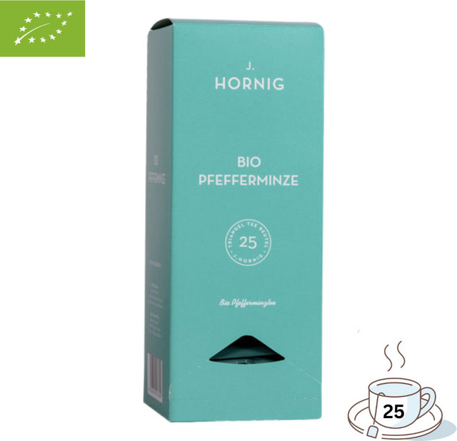 J. Hornig Pfefferminze Kräutertee, Teebeutel, 25 Stück - Bild 1