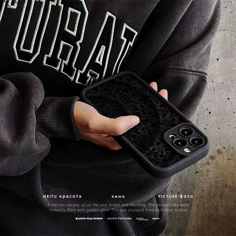 Pokras Totem Design Lampas Art Graffiti Handyhülle aus Silikon für Apple iPhone 11 bis iPhone 17 Pro Max in Schwarz - Bild 3
